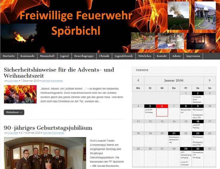 Relaunch der Homepage der FF Spörbichl