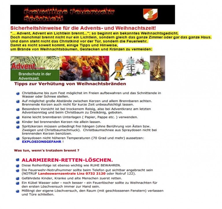 Sicherheitshinweise für die Advents- und Weihnachtszeit