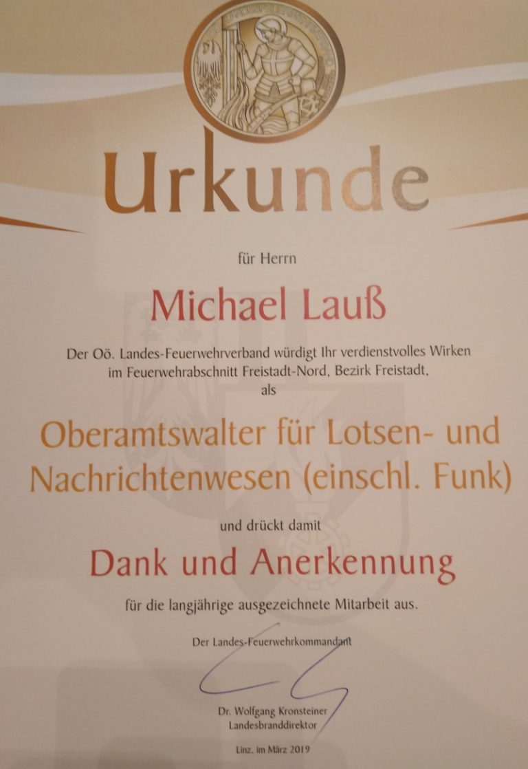 Michael Lauß geehrt